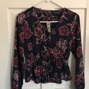 Peplum floral blouse